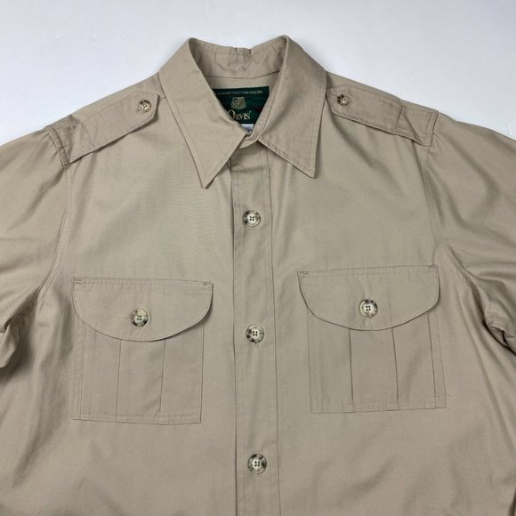Vintage Orvis 4 Pocket Safari Shirt Jacket Mens 46 Long No-Belt Khaki Cotton USA - Picture 3 of 11